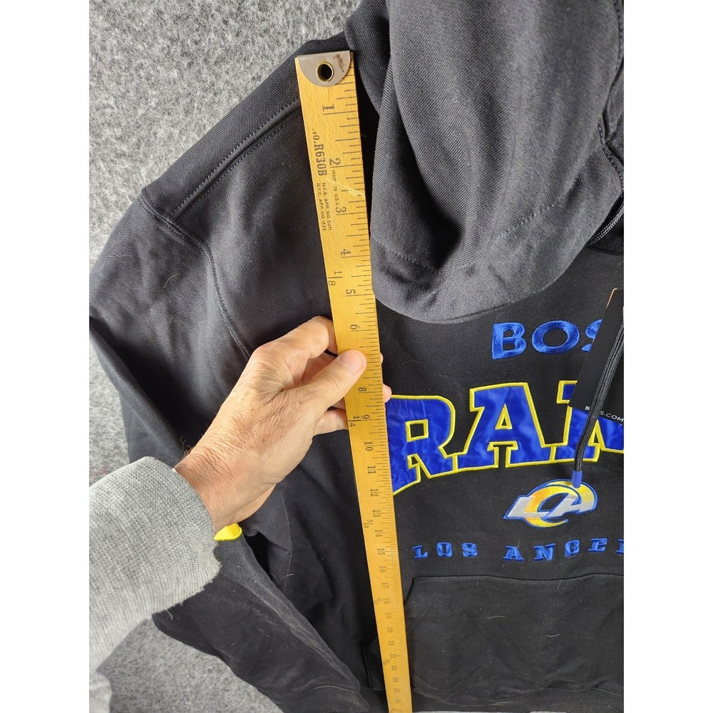 BOSS x NFL Los Angeles Rams Hoodie Black Pullover Logo Men's Size M - NWT - Picture 15 of 15